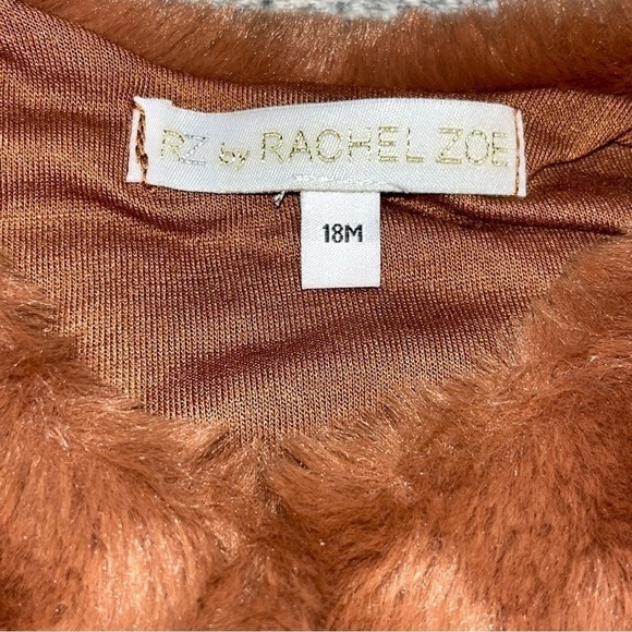 Kid's Rachel Zoe Peach Pink Faux Fur Vest - Picture 6 of 6